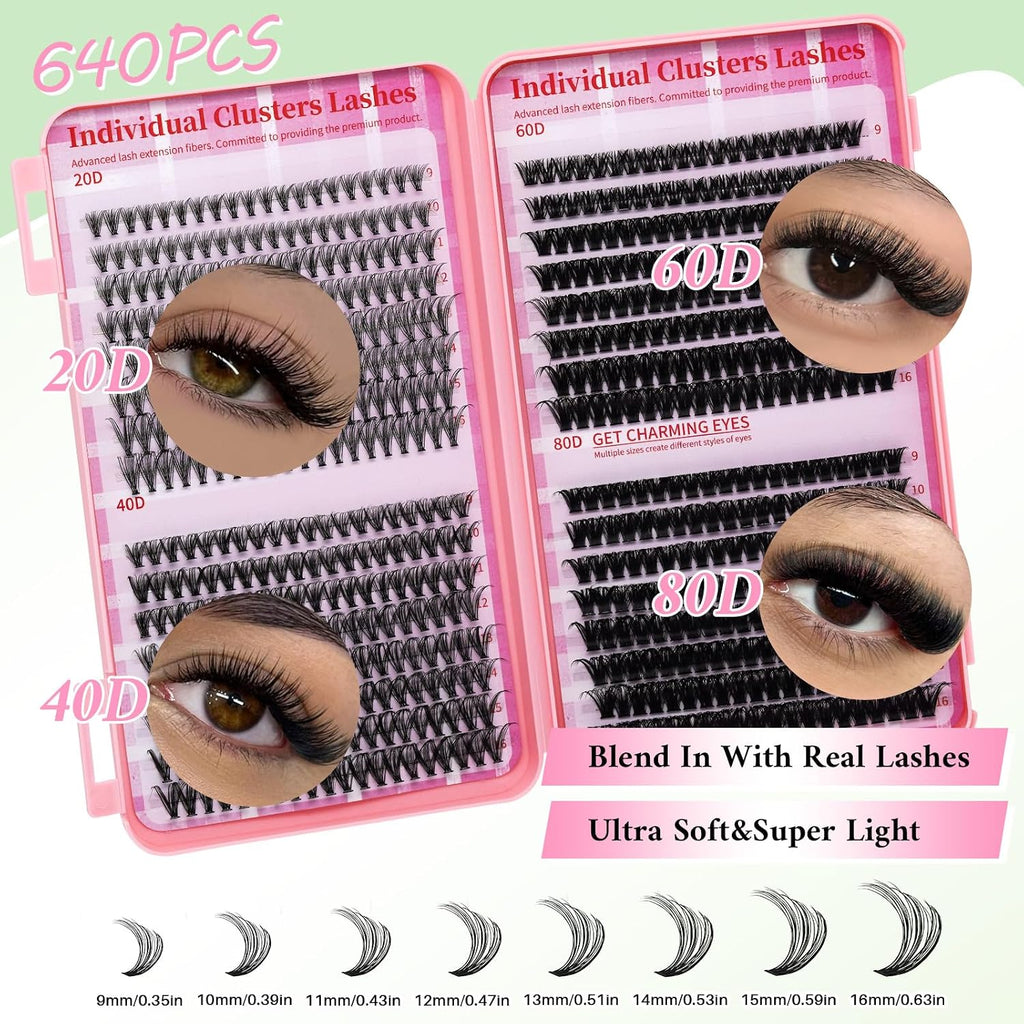 DIY Eyelash Extension Kit (640 Pieces)