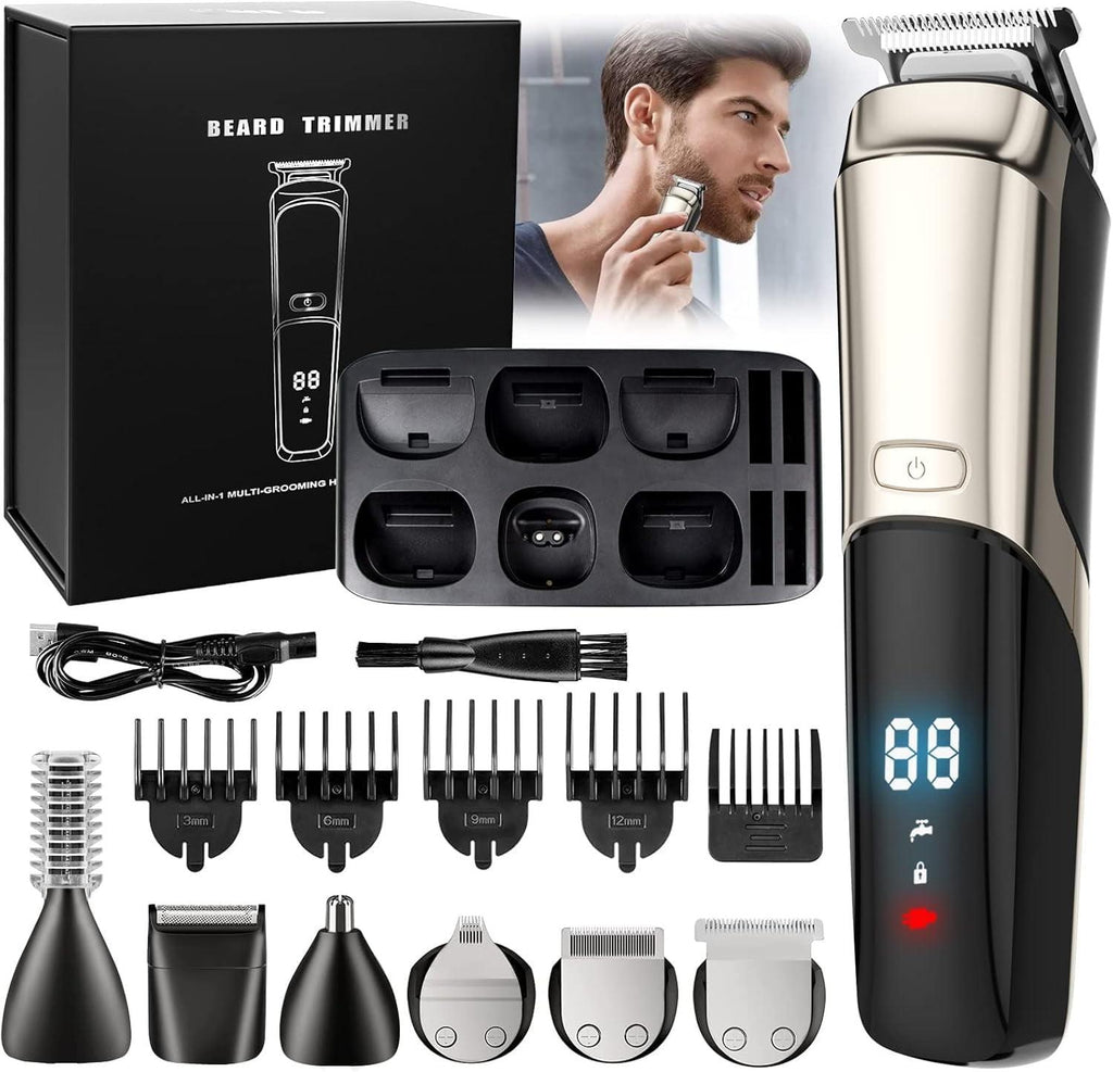 9-in-1 Men's Grooming Kit – Rechargeable Hair, Beard & Body Trimmer