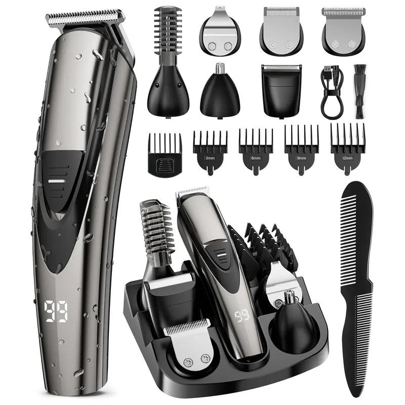 9-in-1 Men's Grooming Kit – Rechargeable Hair, Beard & Body Trimmer